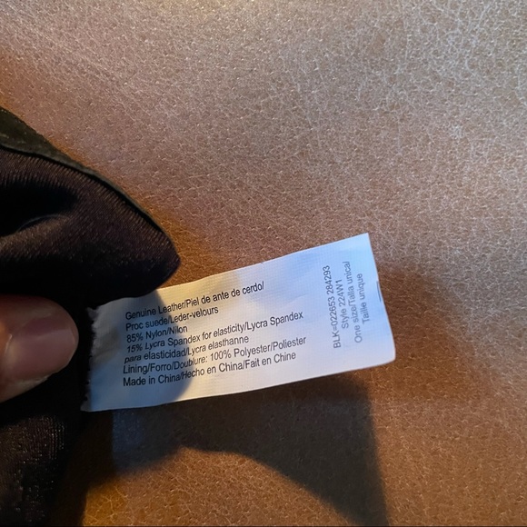 Suede black leather nylon and Lycra gloves riding vintage winter fall cold - Picture 7 of 7